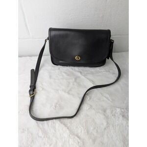 Vintage COACH CITY Black Leather Crossbody‎ Bag Purse Handbag 9790